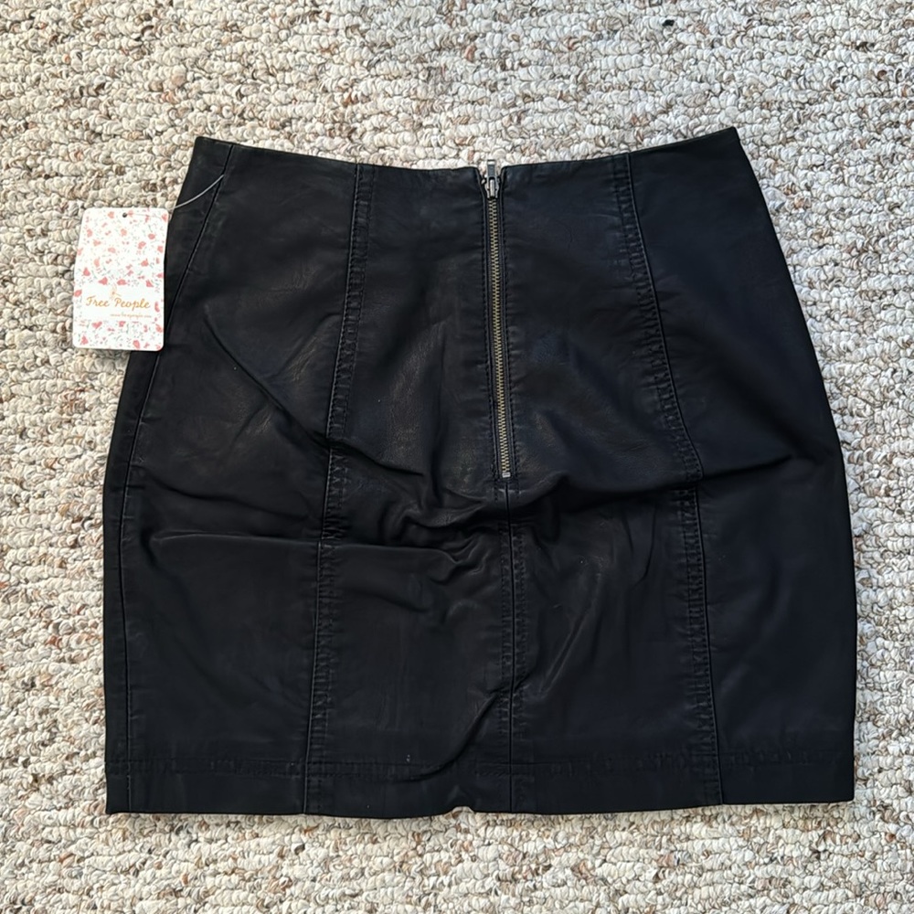 Free People Black Faux Leather Skirt - Picture 2 of 6